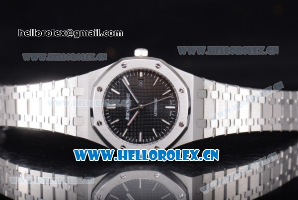 Audemars Piguet Royal Oak 41 Clone AP Calibre 3120 Automatic Stainless Steel Case/Bracelet Black Dial and Stick Markers - 1:1 Original (EF) - Click Image to Close